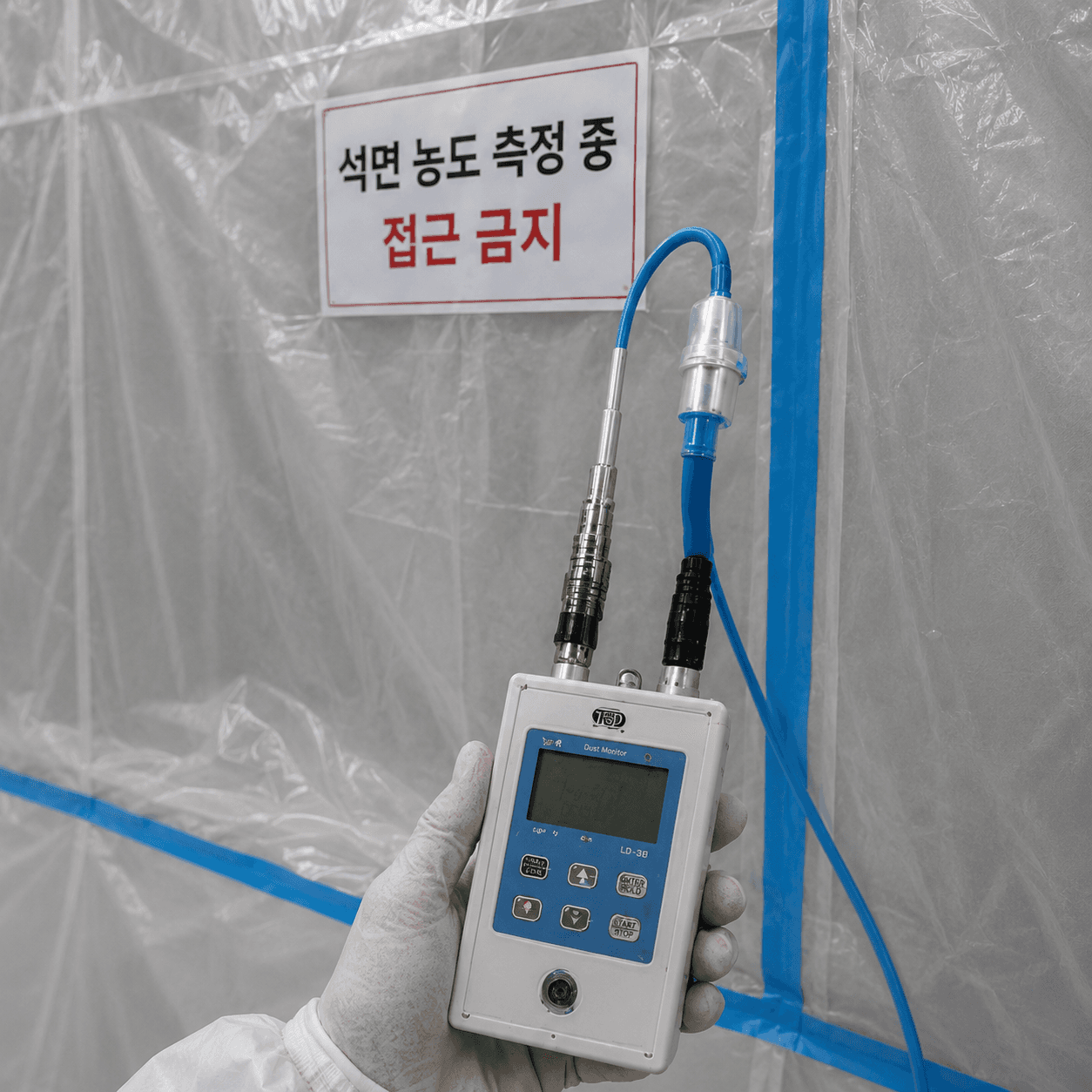 석면 농도 재측정 및 완료 확인
